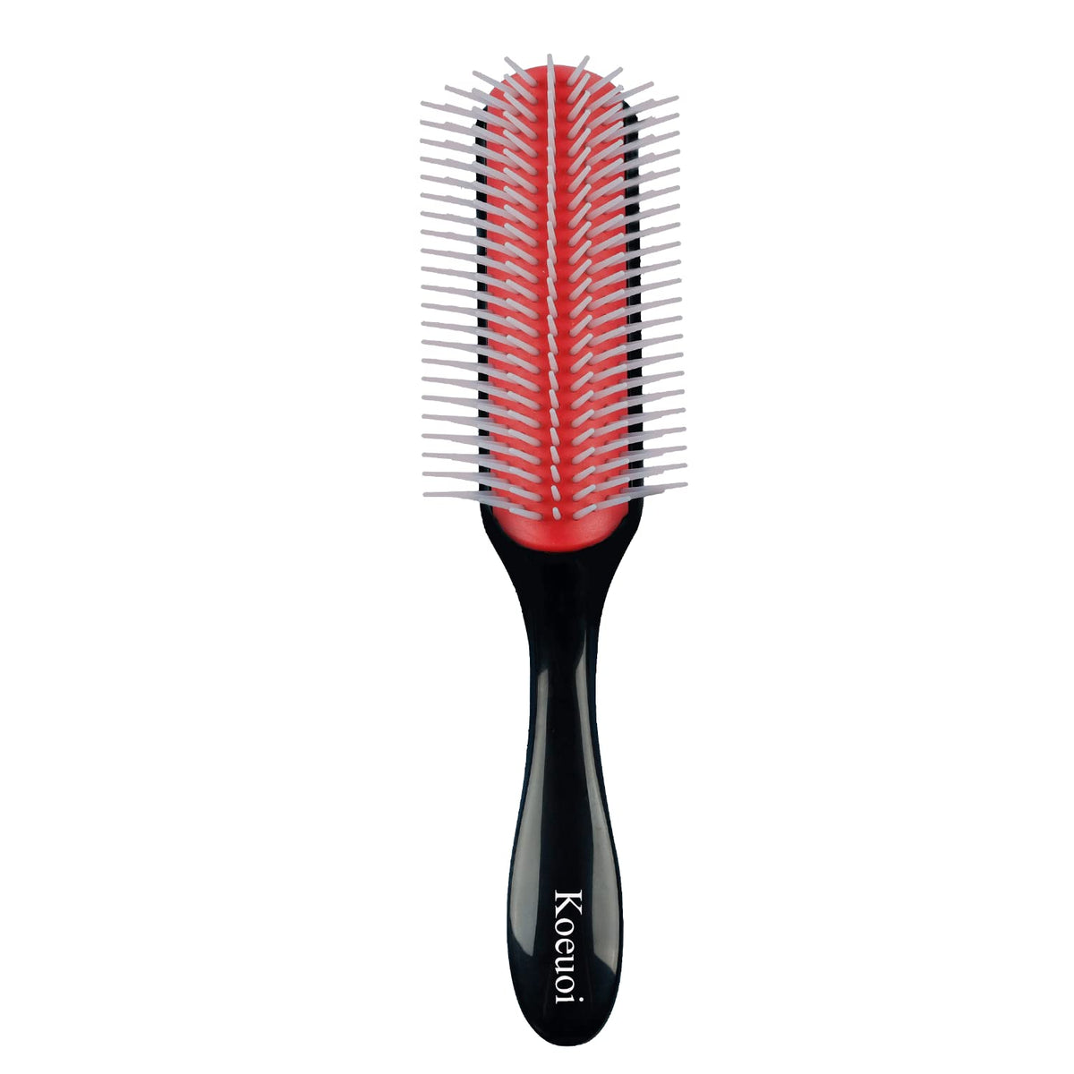 Koeuoi 9 Row Curly Hair Brush - Black Detangling Brush For Wet Or Dry Hair, Men & Women