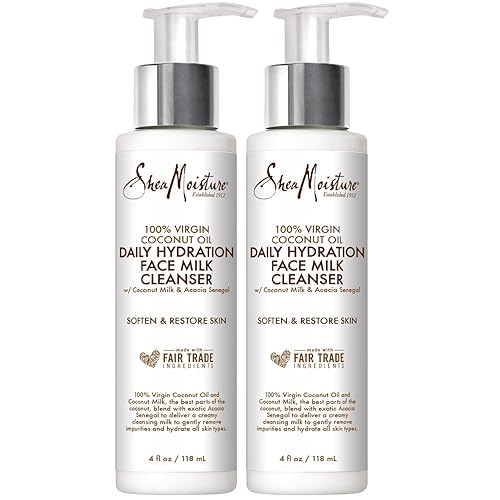 Sheamoisture Daily Hydration Face Milk Cleanser, 4 Fl Oz (Pack Of 2) - Gentle & Nourishing