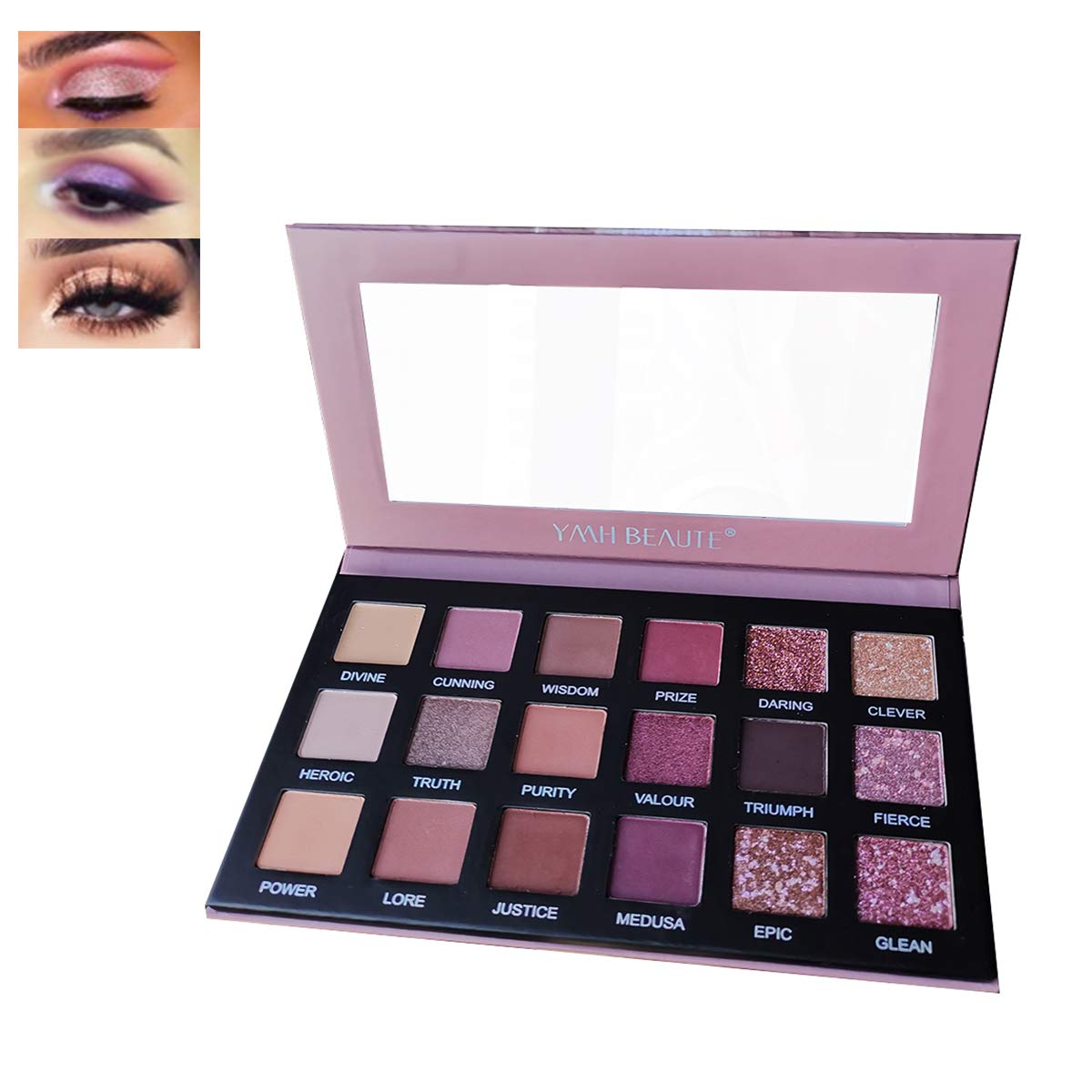 Ymh Beaute 18 Color Eyeshadow Palette - High Pigment Shimmer & Matte, Nude, Waterproof, Cruelty-Free