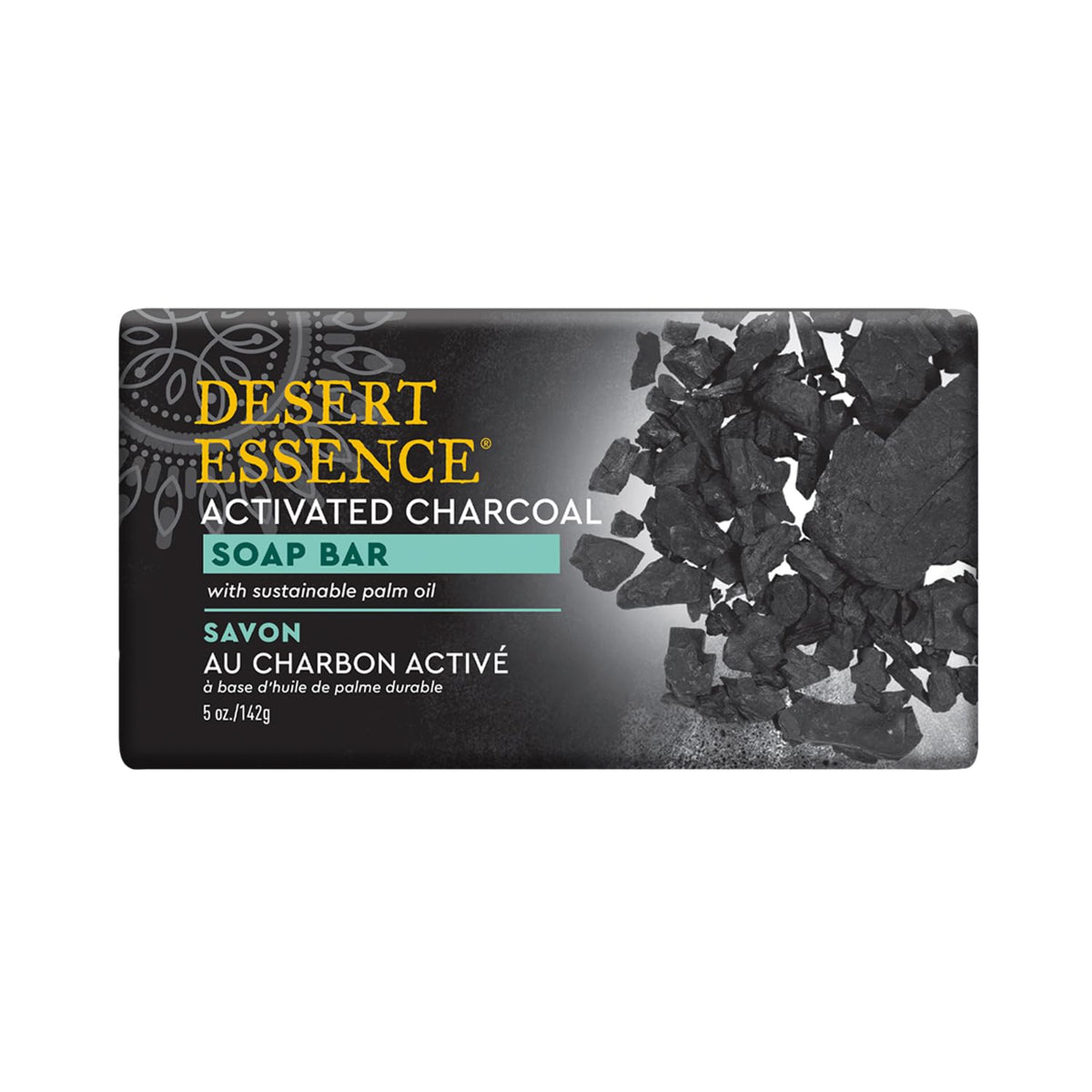 Desert Essence Activated Charcoal Soap Bar - 5 Oz Detoxifies & Moisturizes Face & Body