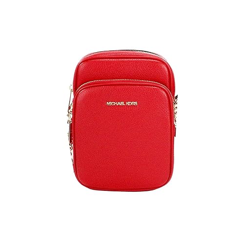 Michael Kors Jet Set Travel Medium Leather Crossbody Bag - Bright Red