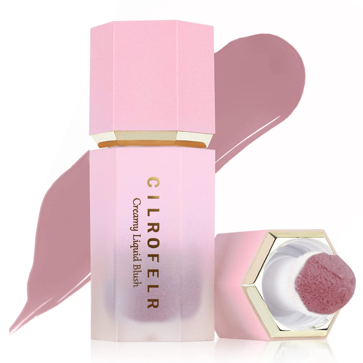 Cilrofelr Soft Cream Liquid Blush - Buildable Pigment, Dewy Finish, Long Lasting, Light Mauve