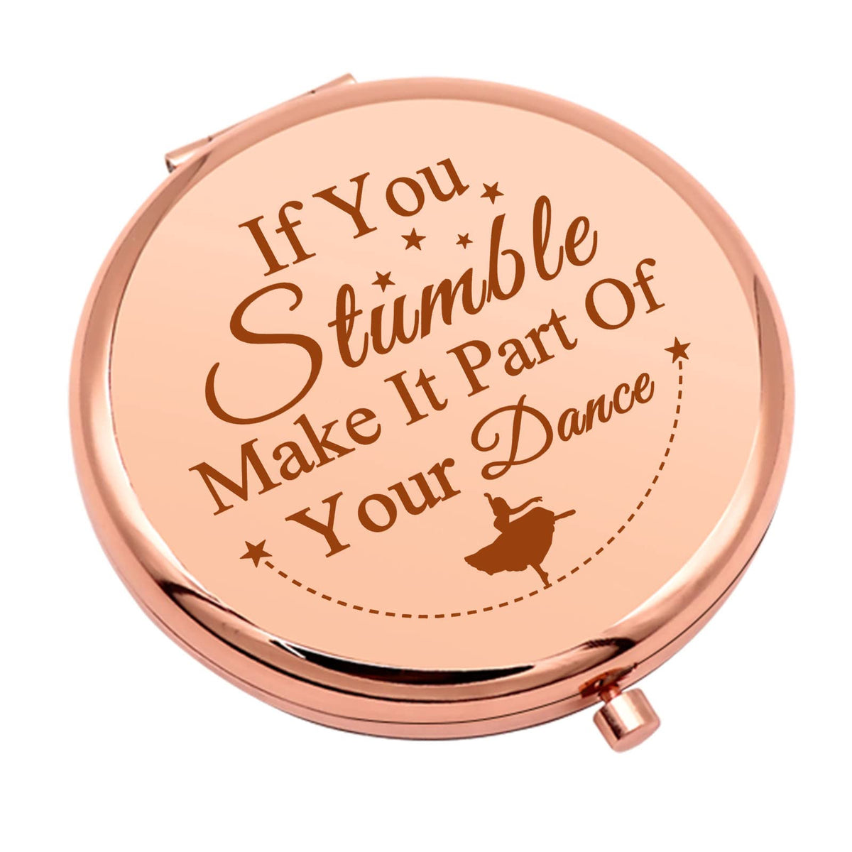 Mwphuy Rose Gold Compact Makeup Mirror For Dancers - Inspirational Gifts For Dance Teachers & Teams