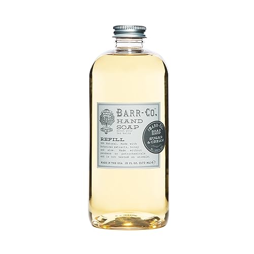 Barr-Co. Sugar & Cream Hand Soap Refill, Vegan Liquid Soap For Bathroom & Kitchen, 16 Fl Oz