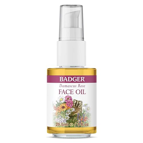 Badger Organic Rose Oil - Antioxidant Facial Moisturizer, 1 Oz Glass Bottle