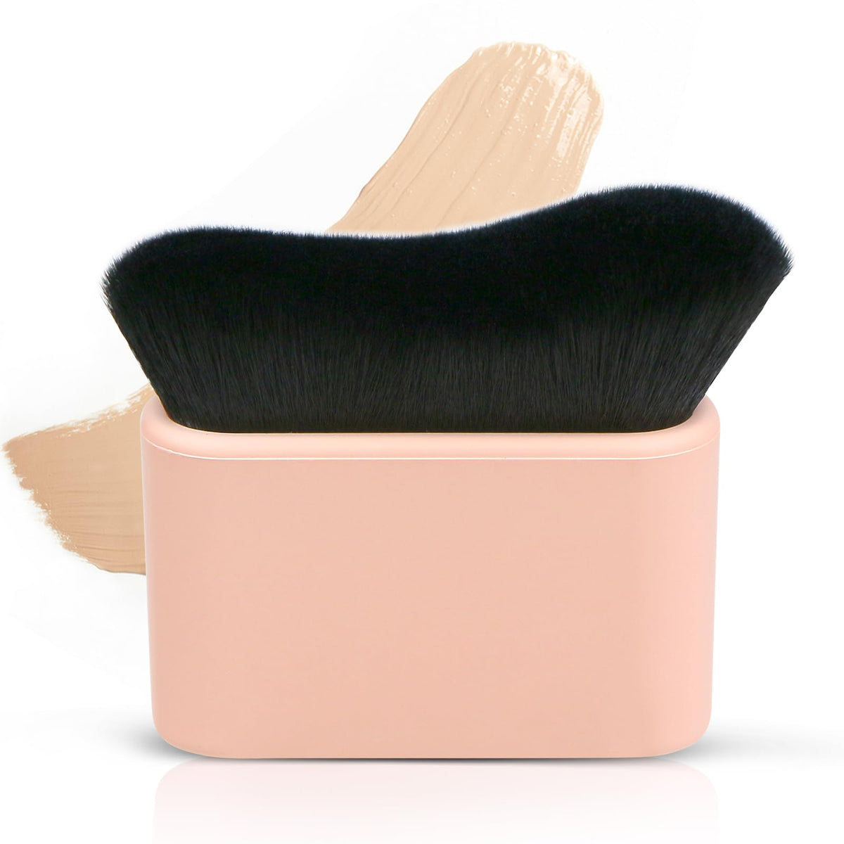 Yoseng Self Tanner Brush - Kabuki Applicator For Body, Face, And Legs - Pink-Black Synthetic Fiber