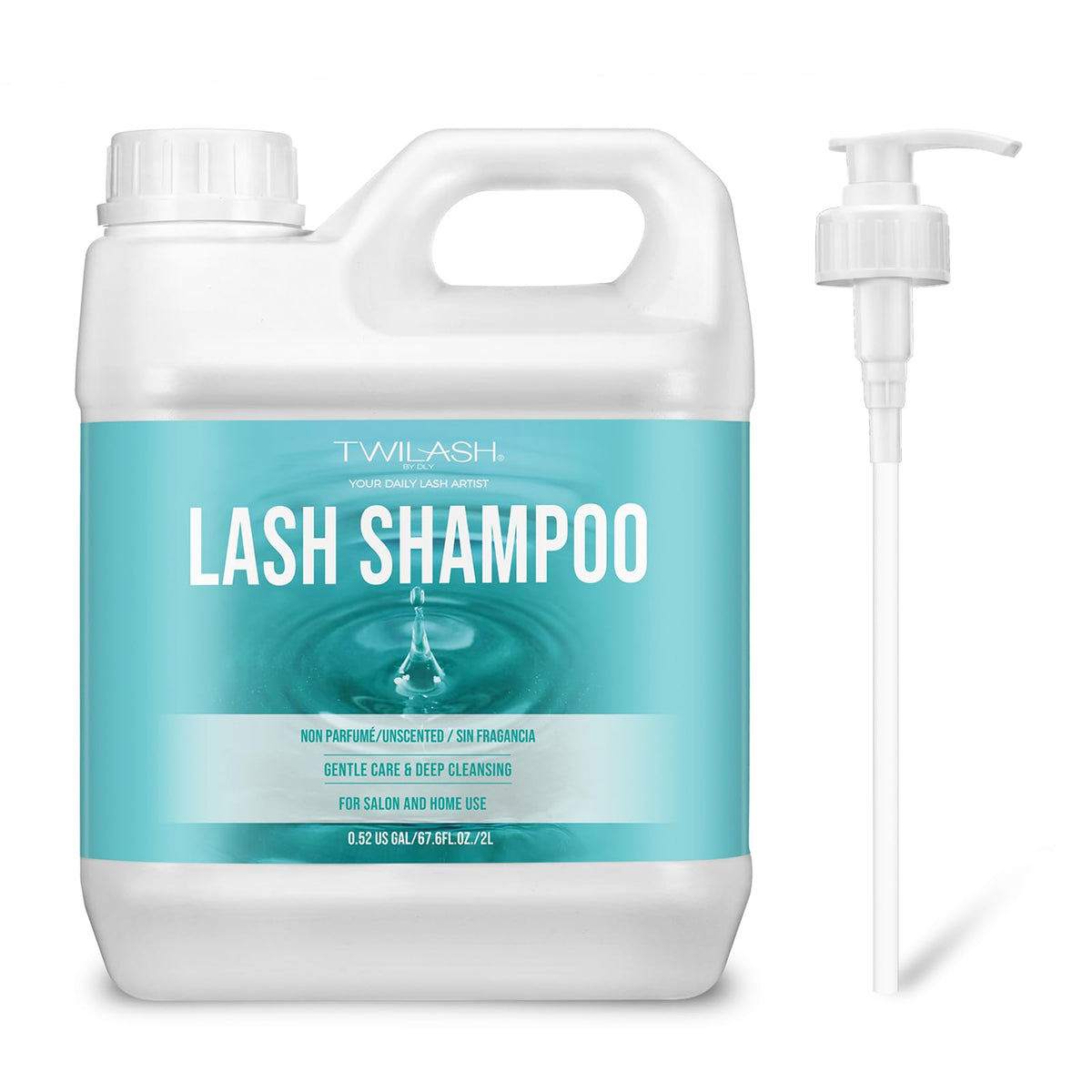 Twilash Eyelash Cleanser 2L - Bulk Lash Shampoo, Foaming Makeup Remover, Unscented, Non-I