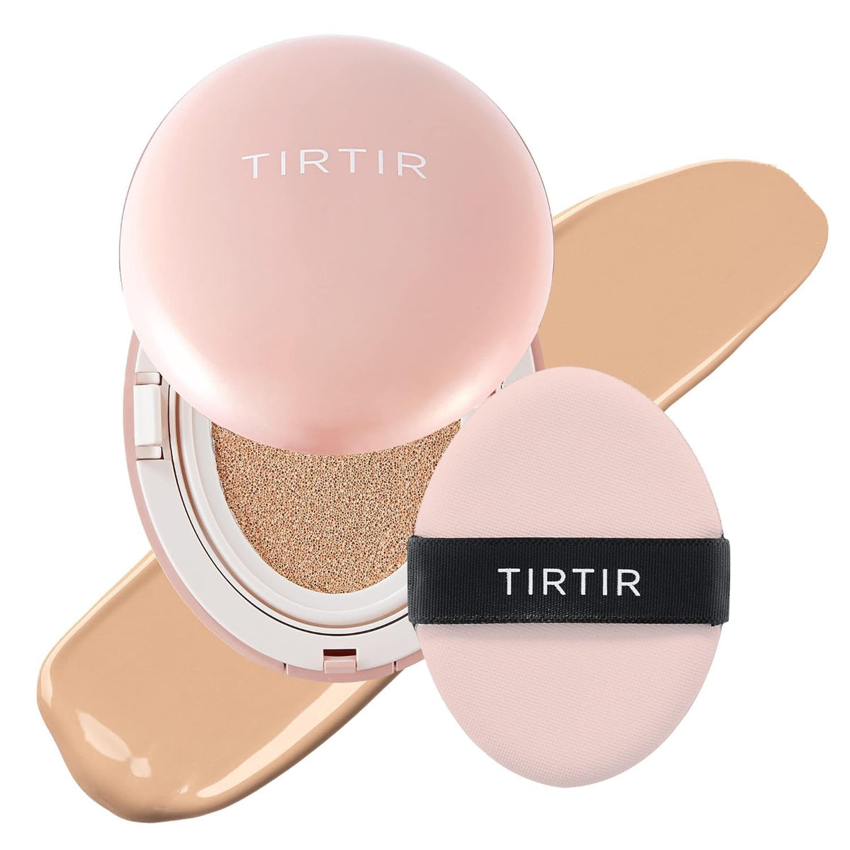 Tirtir All Cover Pink Cushion Foundation - 24N Latte, Mini Size, 0.15 Fl Oz, Korean Makeup