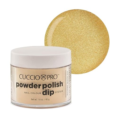 Cuccio Powder Polish Dipping Powder - Metallic Lemon Gold, 45g Acrylic Nail Colour