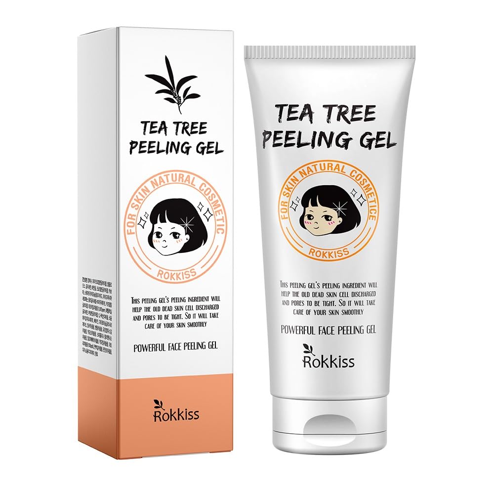 Rokkiss Tea Tree Peeling Gel 4.1 Fl Oz - Gentle Exfoliating Gel With Cica, Licorice &