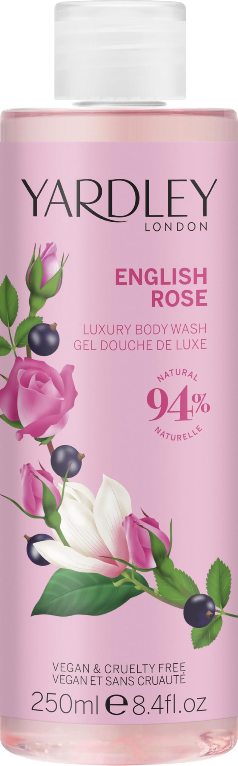 Yardley Of London English Rose Luxury Body Wash, 8.4 Oz - Hydrating & Refreshing Cleanse