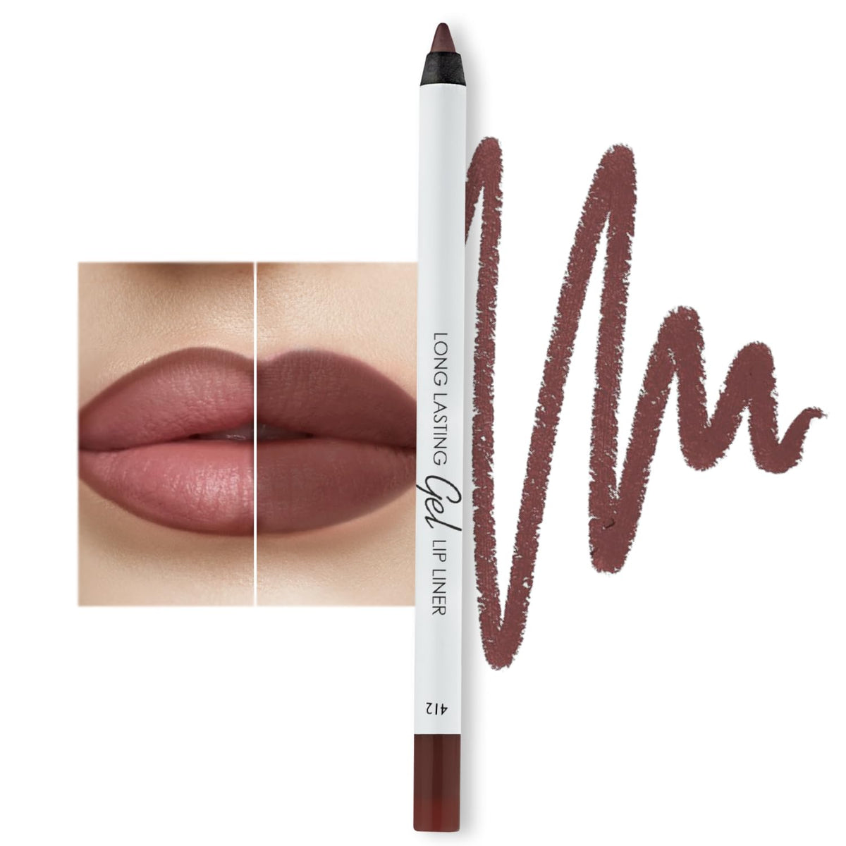 Lamel Matte Gel Lip Liner - Spicy Nude, Waterproof, Longwear, Creamy Texture, 0.05Oz