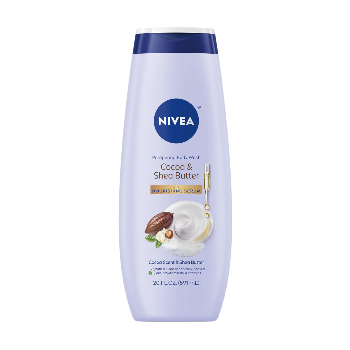 Nivea Cocoa & Shea Butter Body Wash With Nourishing Serum - 20 Fl Oz Moisturizing Cleanser