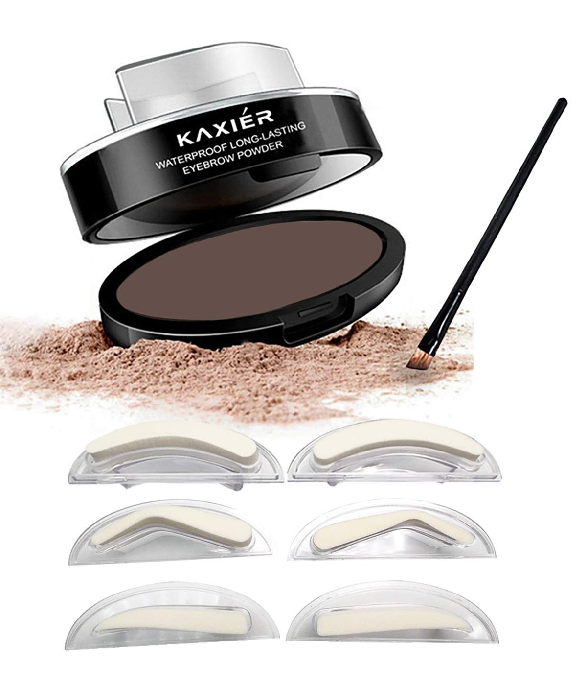 Moakxer Waterproof Eyebrow Powder Kit - Dark Brown Tinting & Coloring For Perfect Shape 0.21Oz