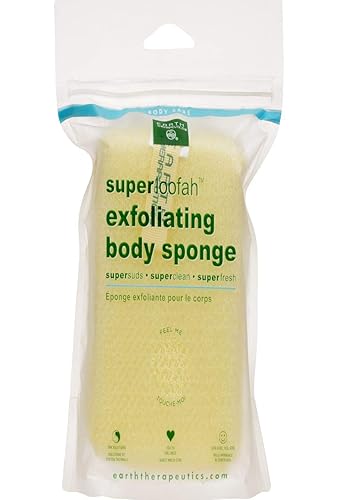 Earth Therapeutics Exfoliating Loofah Sponge - Yellow, 1 Count, Nylon Body Scrubber