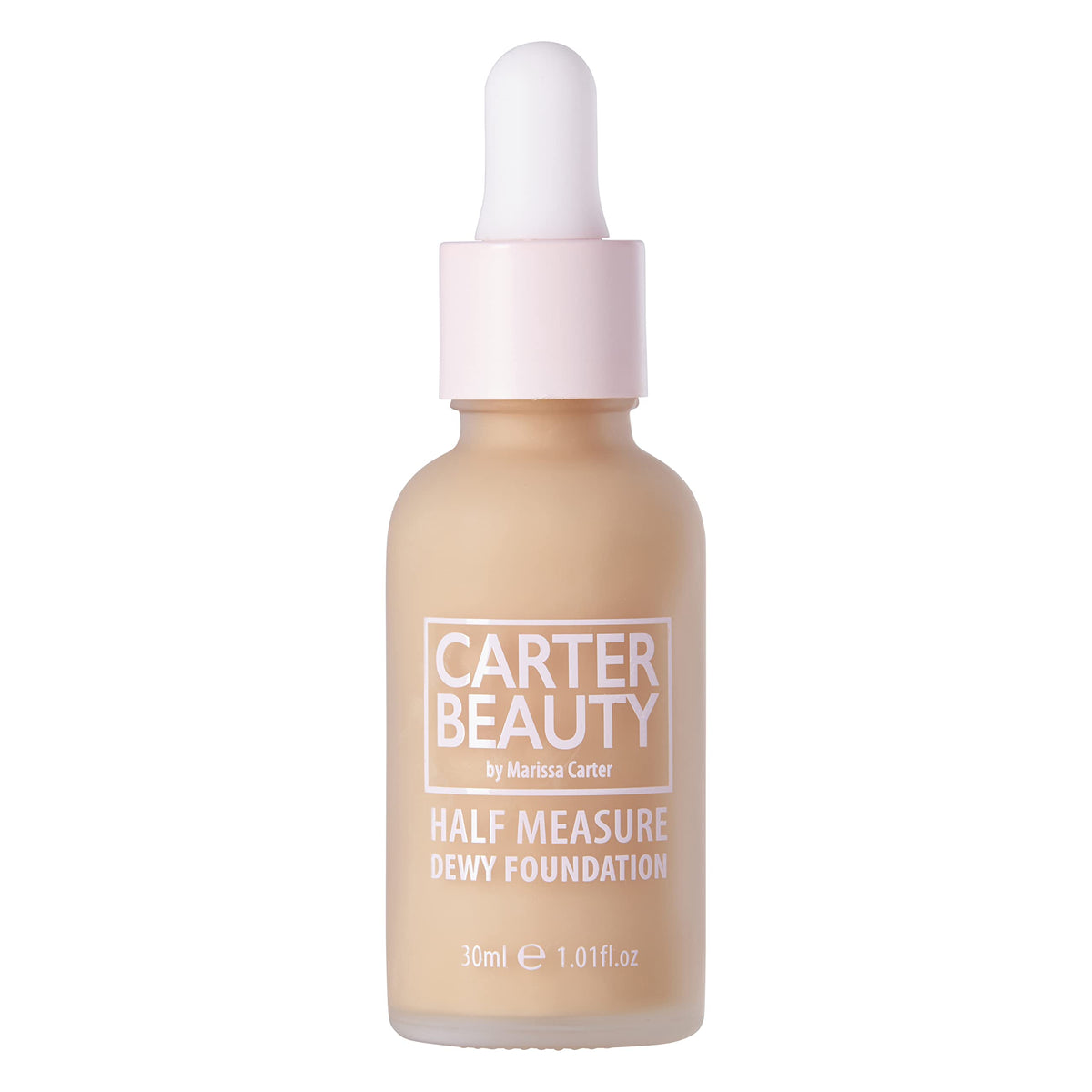 Carter Beauty Half Measure Dewy Foundation - Vegan, Water-Based, Light Medium, Caramel Chew, 1.01Oz