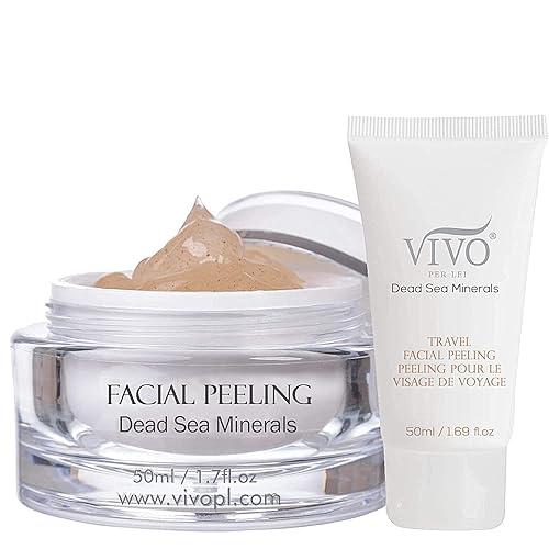 Vivo Facial Peeling Gel With Dead Sea Minerals - Gentle Exfoliator & Blackhead Remover, 3.4 Fl Oz