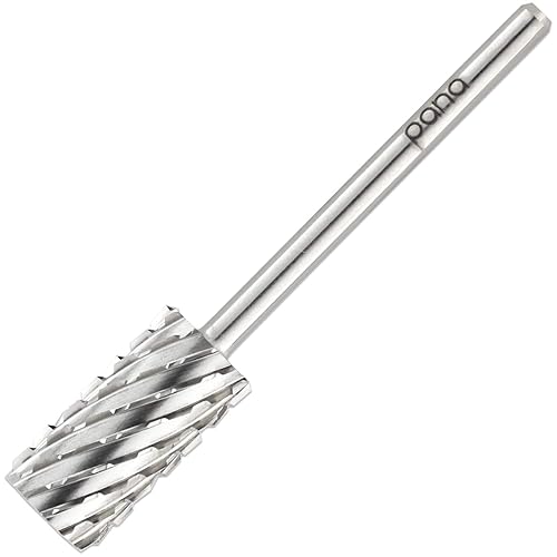 Pana Large Silver Barrel Nail Drill Bit - 3/32&quot; Shank, 3X Coarse Grit For Acrylic & Gel