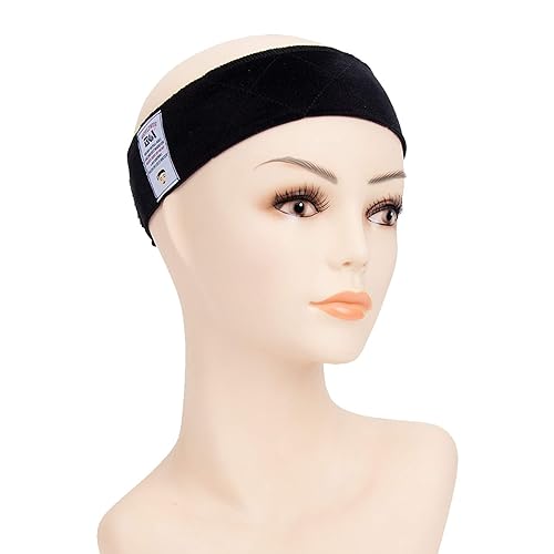 GEX Beauty Velvet Wig Grip Band - Adjustable Faux Suede Hair Scarf, Deep Black, 1 Count