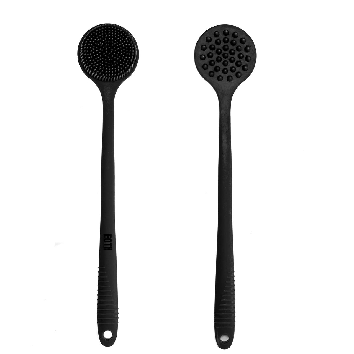 Eot Wellness Bendable Silicone Body Brush & Hair Scrubber - Black Back Shower Massager