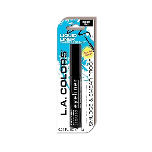 L.A. Colors Liquid Eyeliner, Black - 0.16 Ounce Waterproof Eye Makeup Perfect For Everyday Use