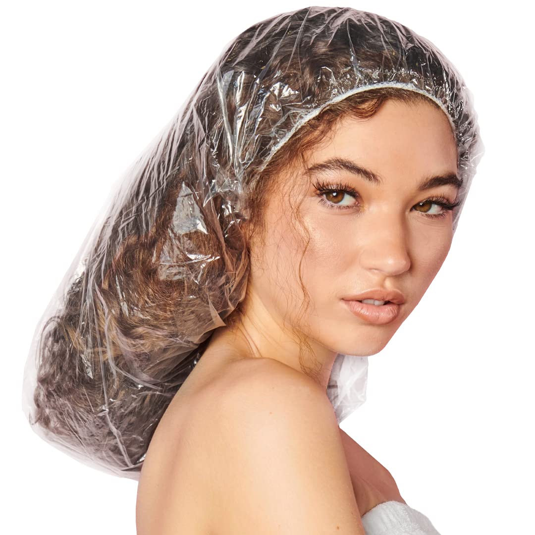 Adama Xx-Large Disposable Shower Caps - 10 Count, Plastic, Protects Long Hair, Ideal For Conditioning