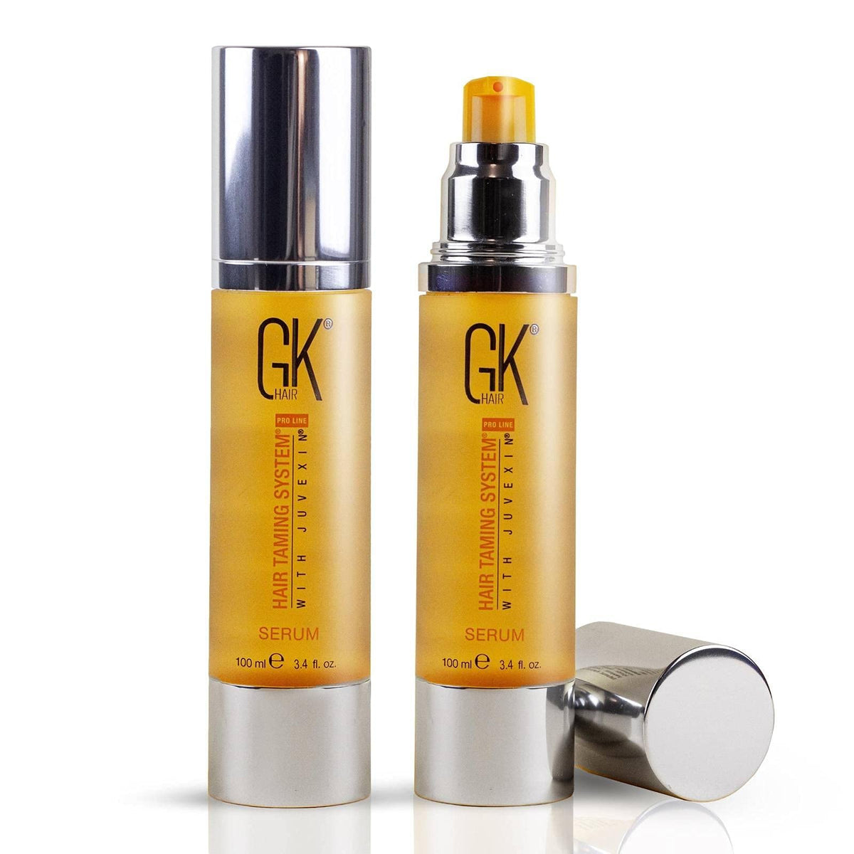 GK HAIR Argan Oil Anti-Frizz Serum Pack of 2 - 100% Organic, Hydrating, Heat Protection, 3