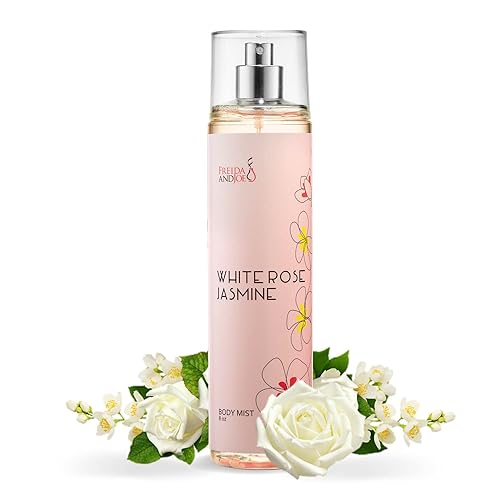 Freida and Joe White Rose Jasmine Body Spray for Women, 8 oz Luxury Perfume Mist