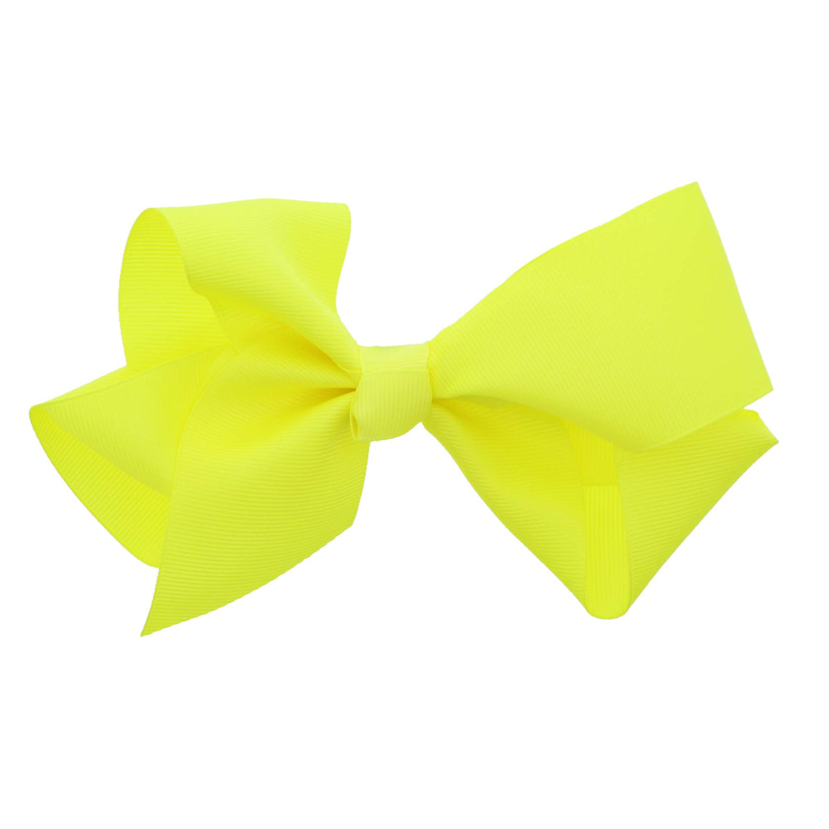 Motique Accessories 5.5&quot; Neon Yellow Grosgrain Hair Bow Clip for Women & Girls