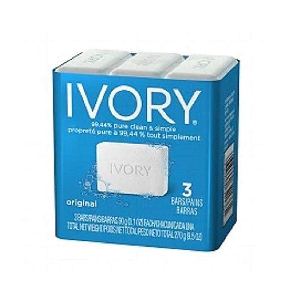 Ivory Simply Ivory Bath Bar For Unisex, 3 Count (Pack Of 2), 4.8 Ounce, Moistur