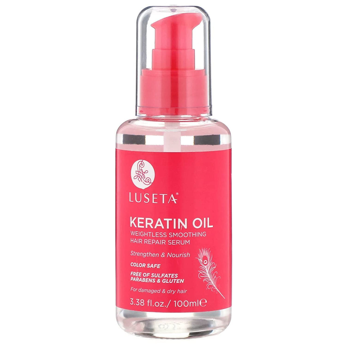 L LUSETA Keratin Hair Oil Serum for Color Treated Hair - Strengthening & Nourishing 3.38 oz