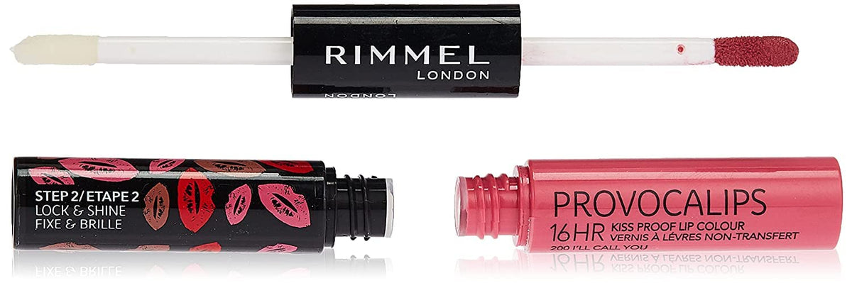 Rimmel Provocalips Kissproof Lipstick, 16Hr Wear, Pack Of 2, I'Ll Call You, 0.14