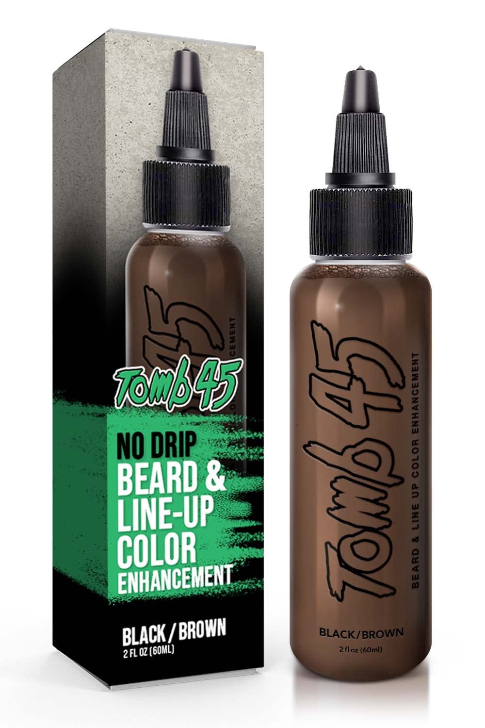 Tomb45 Beard & Lineup Enhancement - Waterproof, Shampoo Safe, Brown/Black, 1 Oz