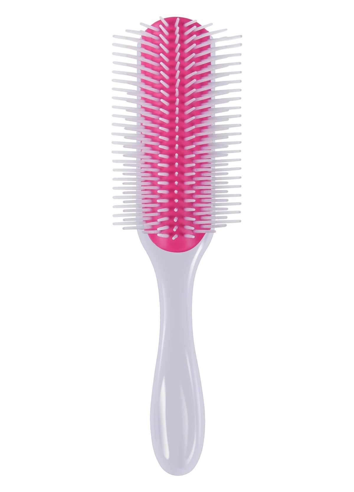 Enjoy Holiday 1981 9 Row Hair Brush for Curly Thick Hair - Detangling, Styling, Travel-Friendly White