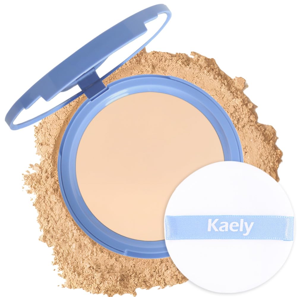 Kaely Oil Control Face Powder - Long Lasting Matte Compact, Vegan, 02 Natural Beige, 0.35 Oz