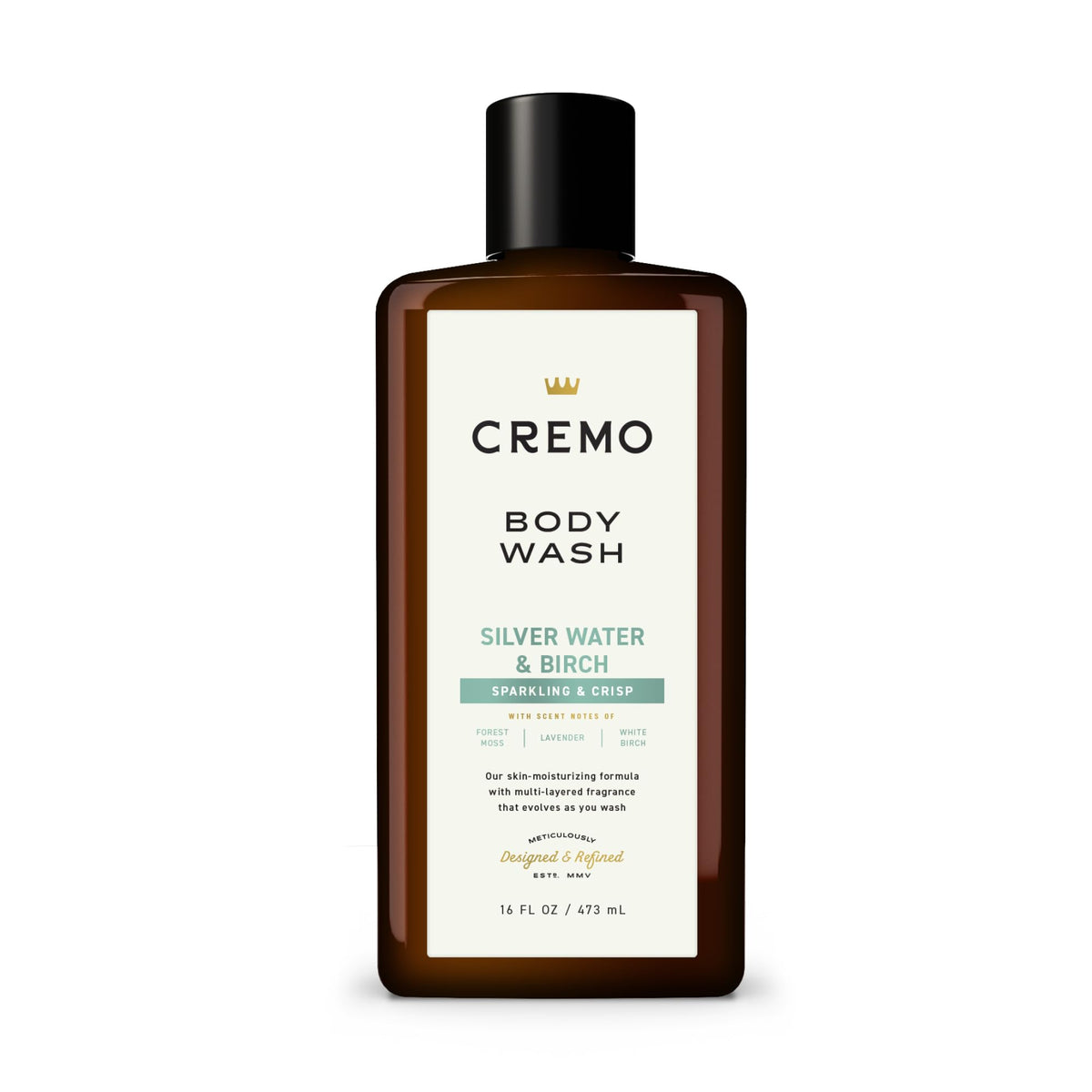 Cremo Body Wash For Men, Glacier-Fed Streams & White Birch, 16 Fl Oz, Revitalizing Cleanser