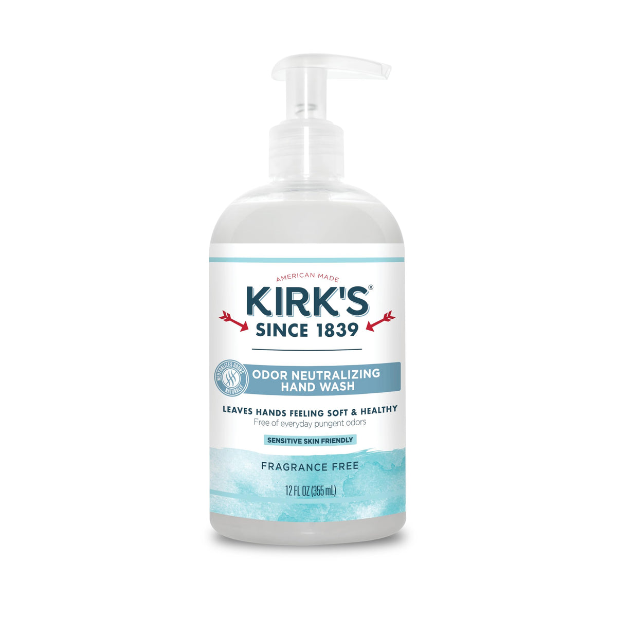 Kirk'S Odor-Neutralizing Unscented Hand Soap - Moisturizing Castile Liquid Soap, 12 Fl Oz