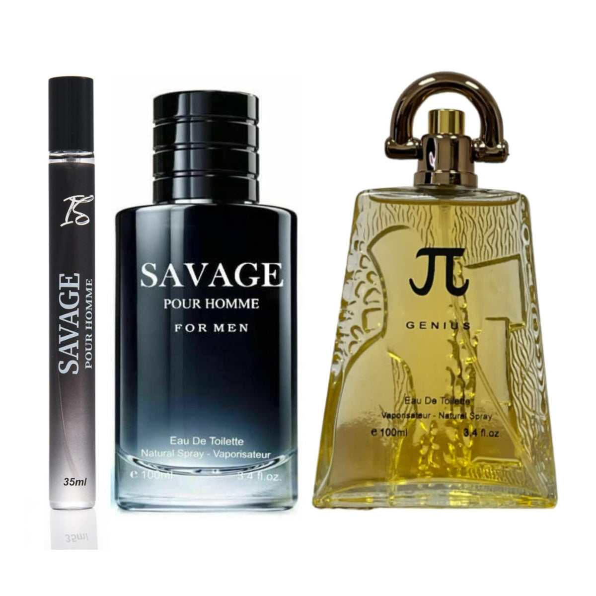 Inspire Scents Savage Cologne & Pi Cologne For Men, 3.4 Fl Oz Each, Pack Of 3