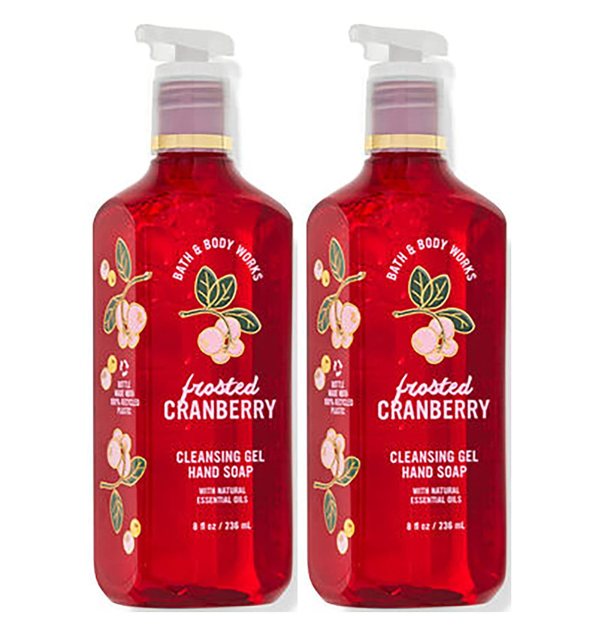 Bath & Body Works Deep Cleansing Gel Hand Soap 2 Pack, Frosted Cranberry, 8 Oz.