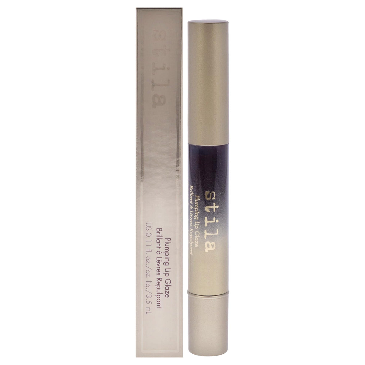 Stila Plumping Lip Glaze In Chestnut - 0.11 Fl Oz Lip Gloss For Luscious Lips