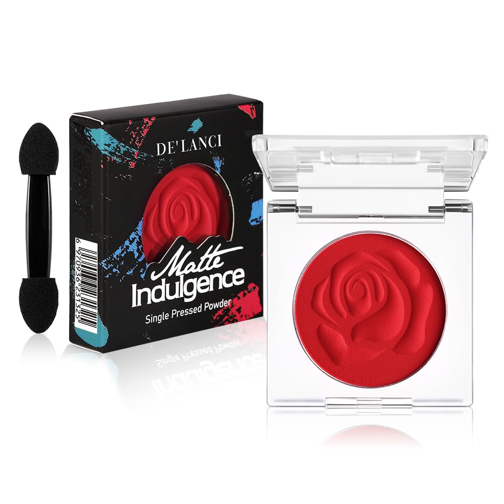 Ecofavor True Red Matte Eyeshadow - High-Pigment, Long-Lasting, Vegan Smokey Eye Makeup