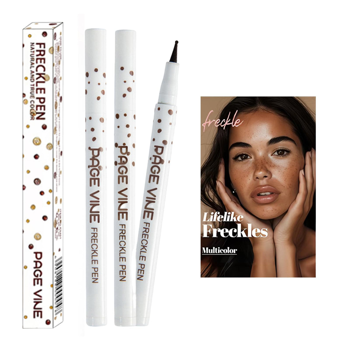 Liopif 2 Pack Freckle Pen - Waterproof Liquid Makeup For Natural Freckles, Light & Medium