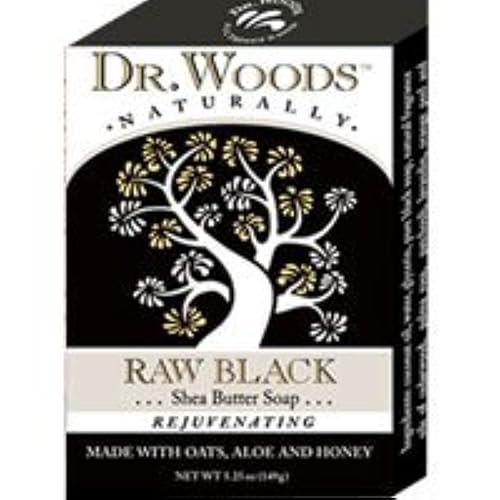 Dr. Woods Raw Black Bar Soap 5.25 Oz - Natural, Moisturizing Cleanser, 1 Count