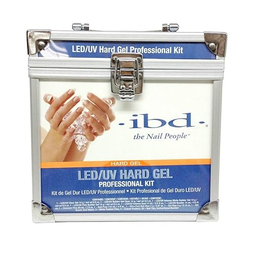 Ibd Led/Uv Hard Gel Kit - 37 Piece Set With Clear & Builder Gel, Nail Prep, Tips & Instructions