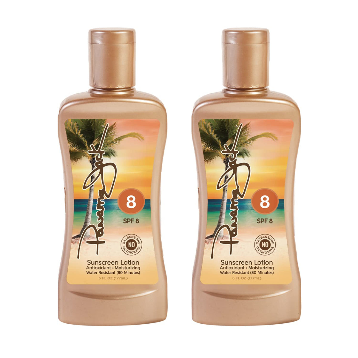 Panama Jack Spf 8 Sunscreen Tanning Lotion - Paba & Paraben Free, 6 Fl Oz (Pack Of 2