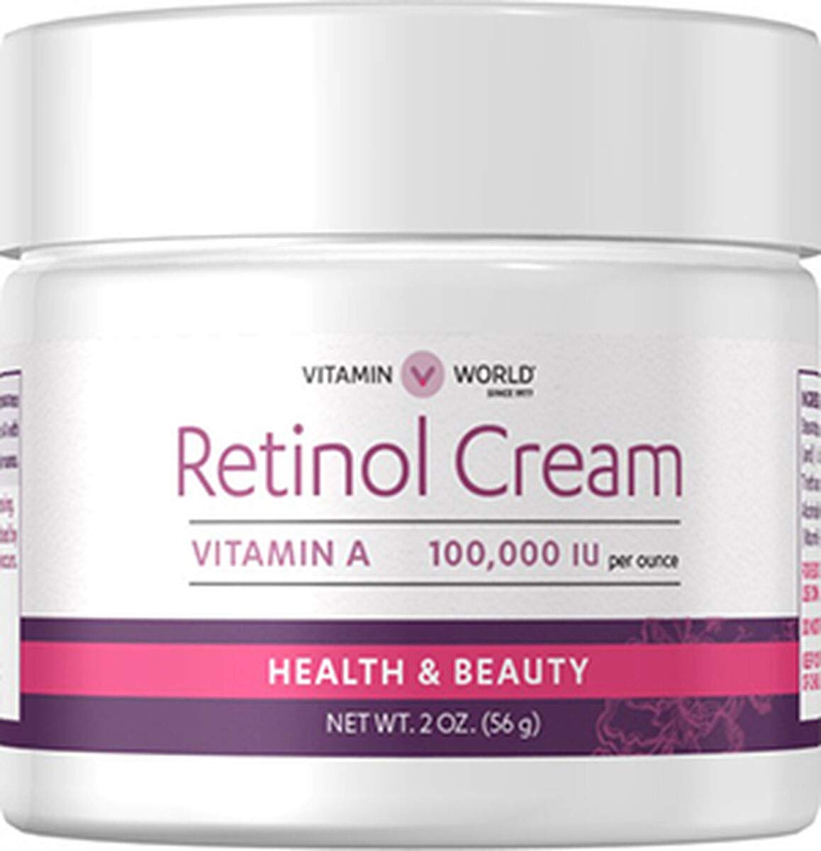 Vitamin World Retinol Cream 2 Oz - 100,000 Iu For Youthful Skin, Anti-Aging Formula