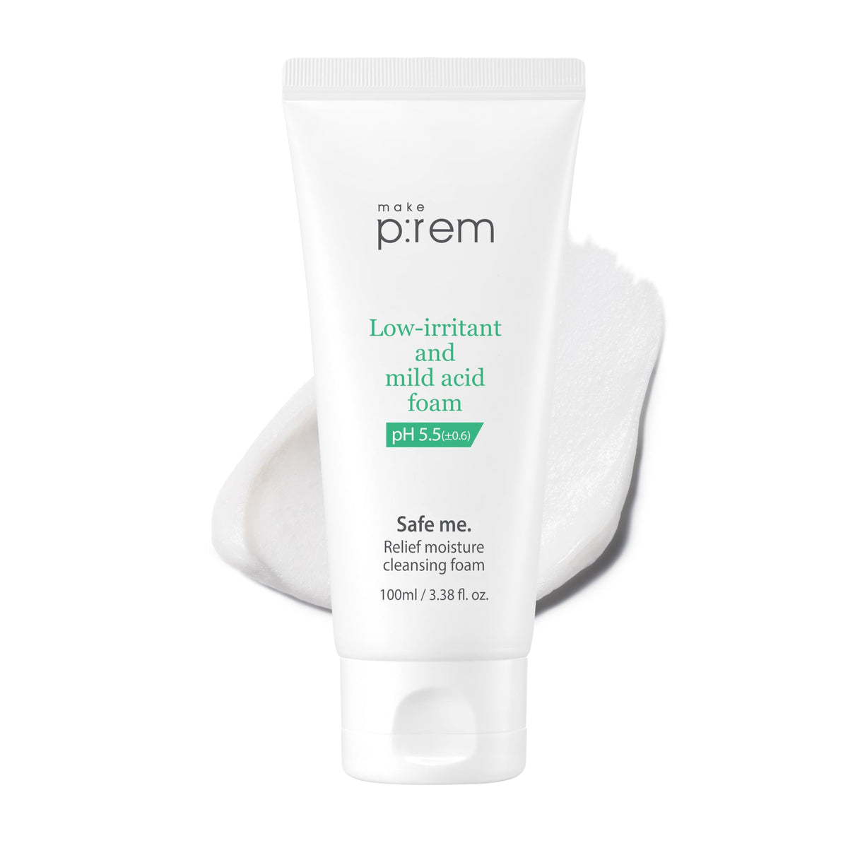 Make P:Rem Safe Me Relief Moisture Cleansing Foam, Ph Balanced, 100Ml, Korean Skin Care