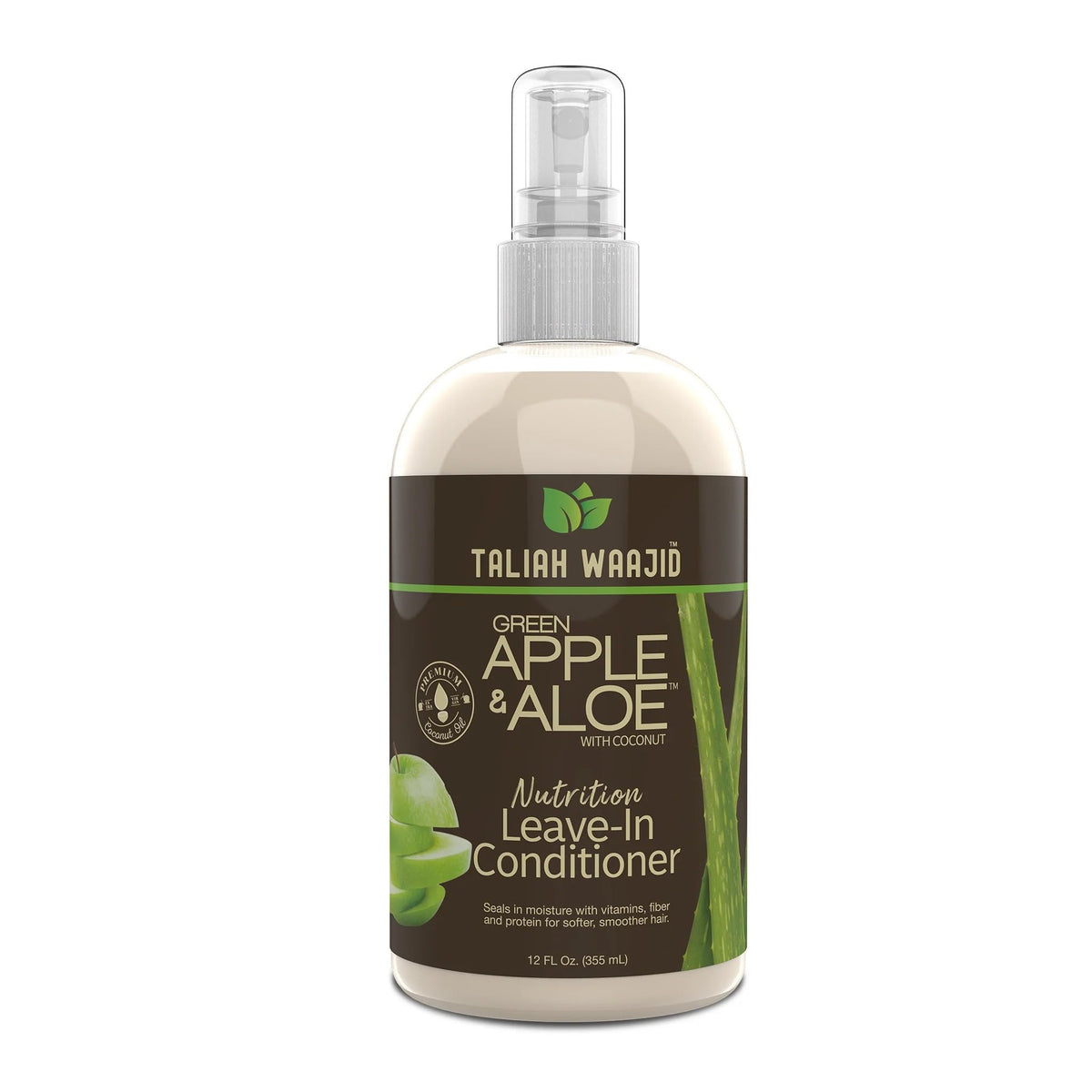 Taliah Waajid Green Apple & Aloe Leave-In Conditioner | Curl Moisturizer For Thick Curly Hair - 12Oz