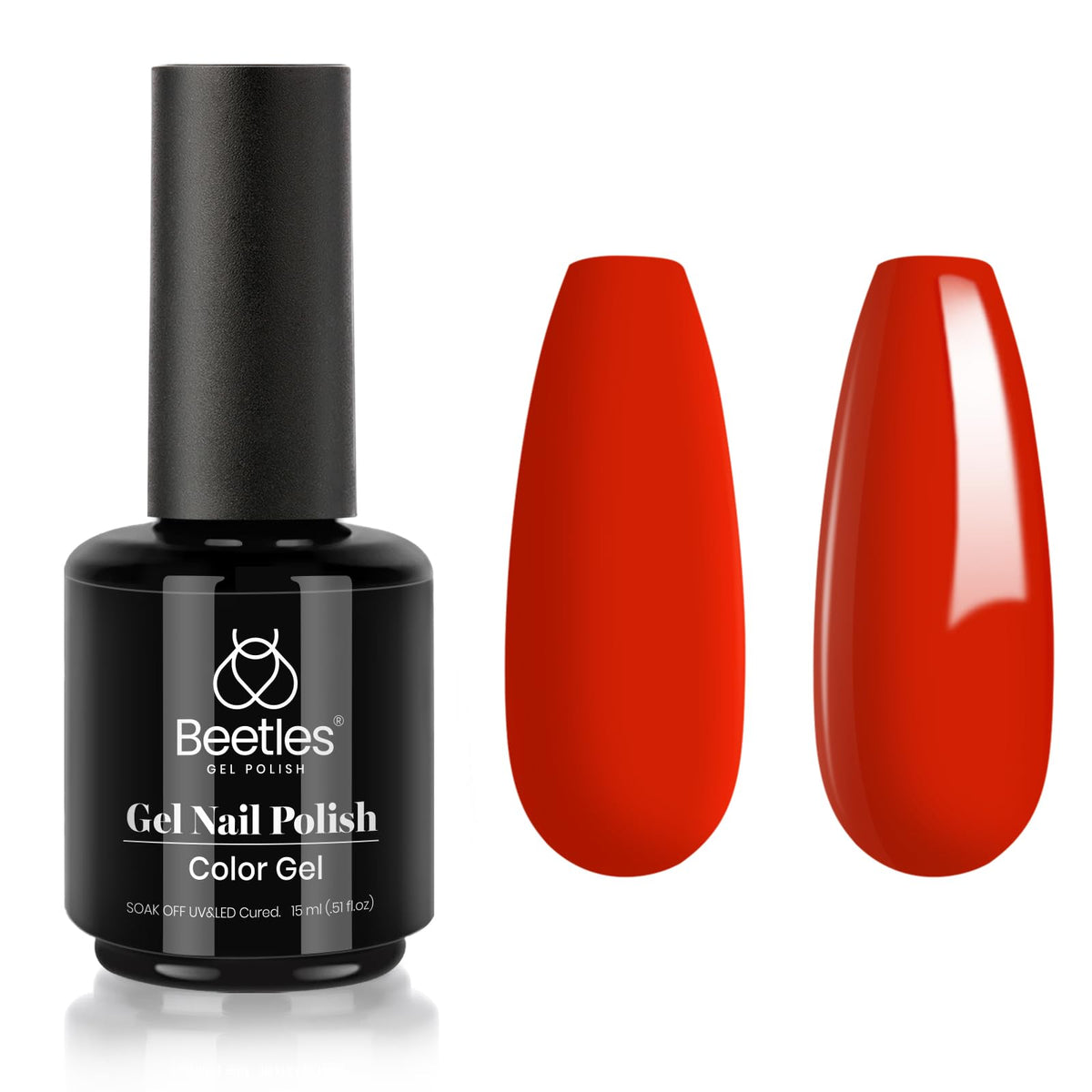 Beetles Gel Nail Polish 15ml - Scarlet Red UV/LED Soak Off for Manicure & Nail Art