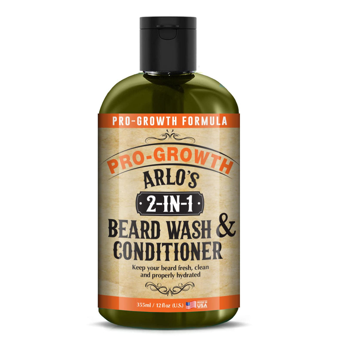 Arlo'S 2-In-1 Beard Wash & Conditioner - 12Oz Pro Growth Formula For Healthy Facial Hair